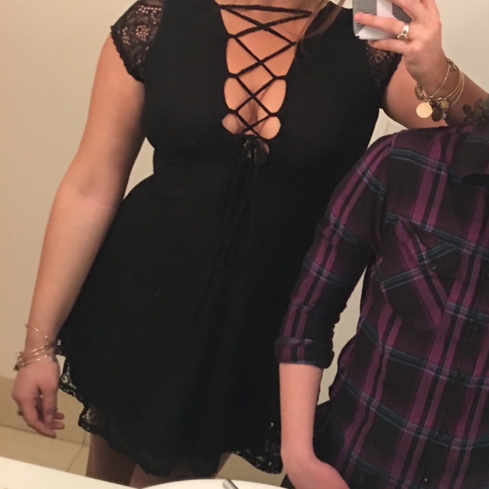 Black Lace Mini Dress